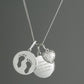 Footprints Heart Personalised Necklace Sterling Silver-Personalised Gift By Sweetlea Gifts