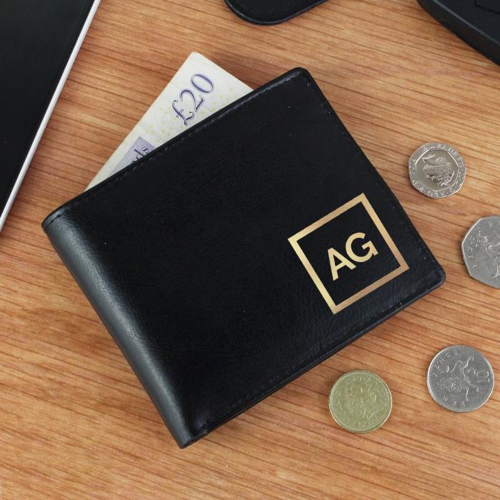 Gold Initials Leather Wallet-Personalised Gift By Sweetlea Gifts