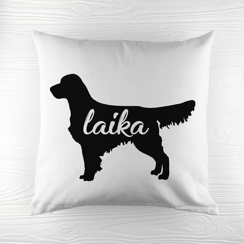 Golden Retriever Persoalised Silhouette Cushion Cover-Personalised Gift By Sweetlea Gifts