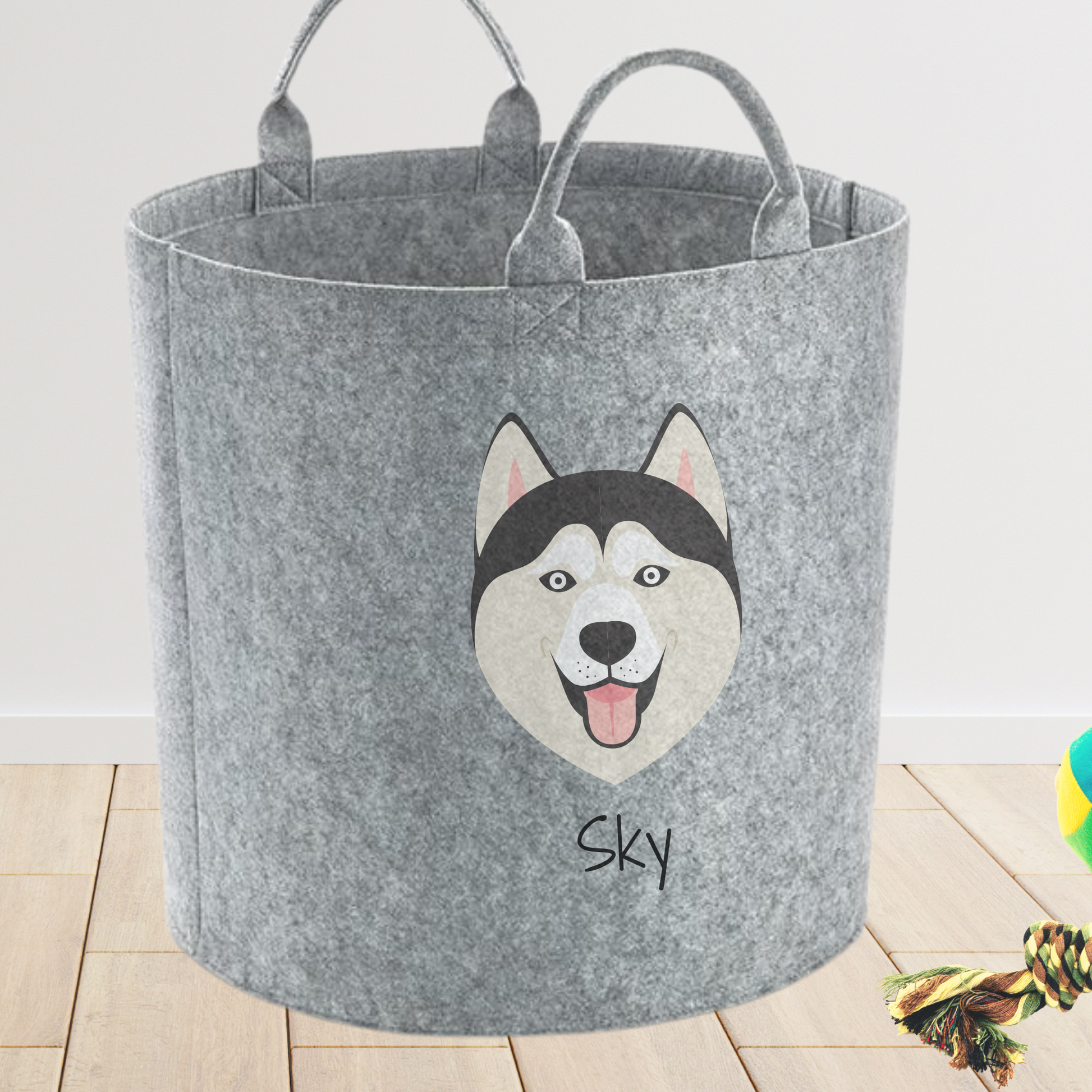 Personalised Siberian Husky Dog Toy Storage Bag Sweetlea Gifts