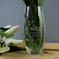 In loving memory memorial glass vase engraved