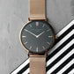 Ladies Rose Gold strap watch with Black dial  By Sweetlea Gifts