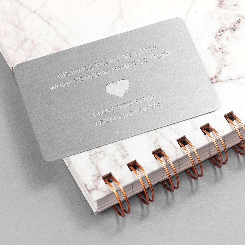 Silver Personalised Love Note metal wallet keepsake By Sweetlea Gifts