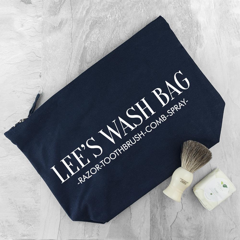 Men's Navy Wash Bag-Personalised Gift By Sweetlea Gifts