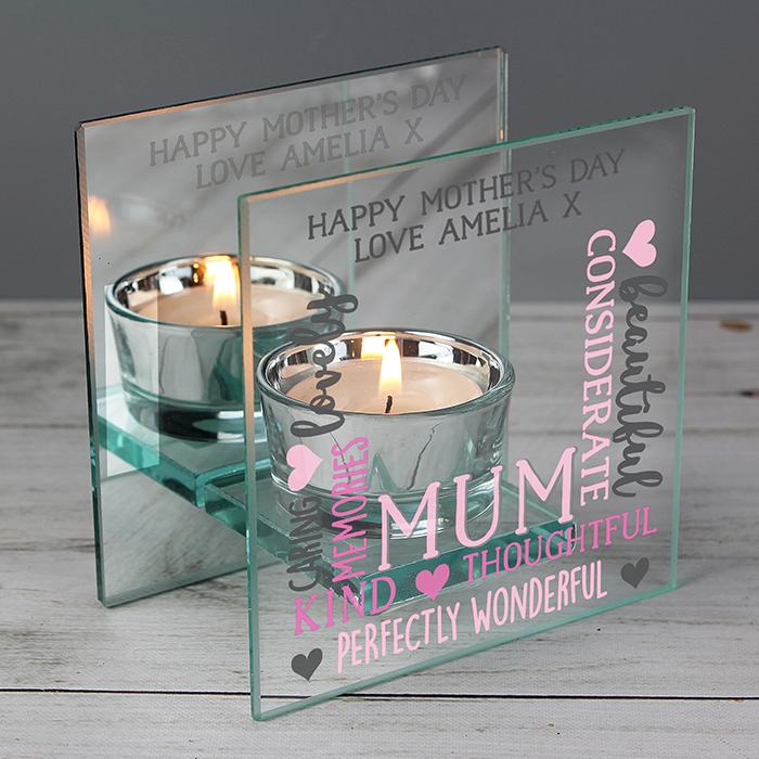 Mum Personalised Tea Light Holder-Personalised Gift By Sweetlea Gifts