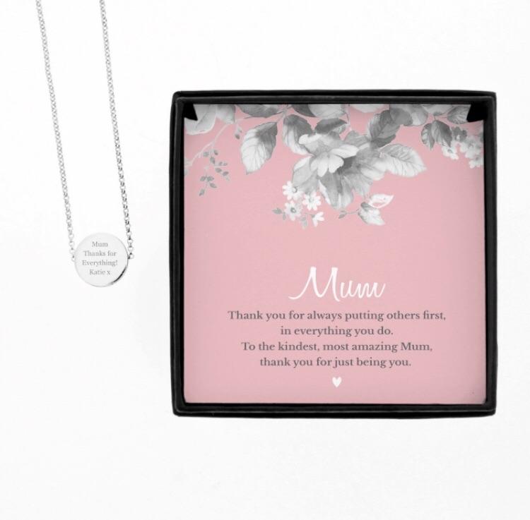Mum Silver Tone Personalised Necklace and Gift Box-Personalised Gift By Sweetlea Gifts