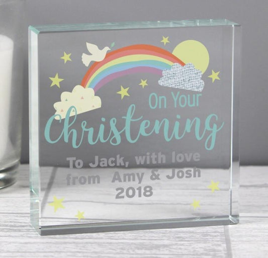 On Your Christening Personalised Crystal Token-Personalised Gift By Sweetlea Gifts