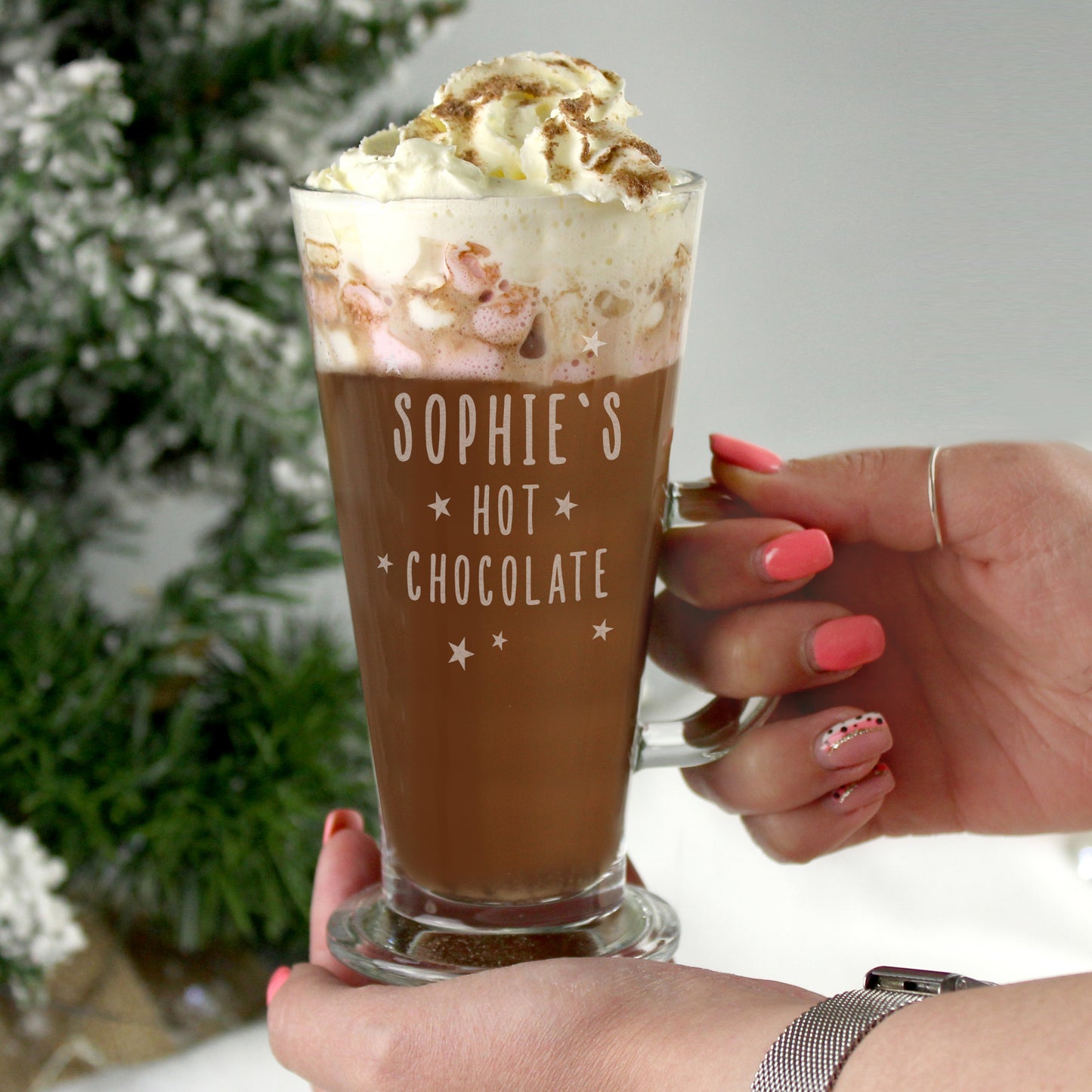 Personalised Hot Chocolate Latte  Glass