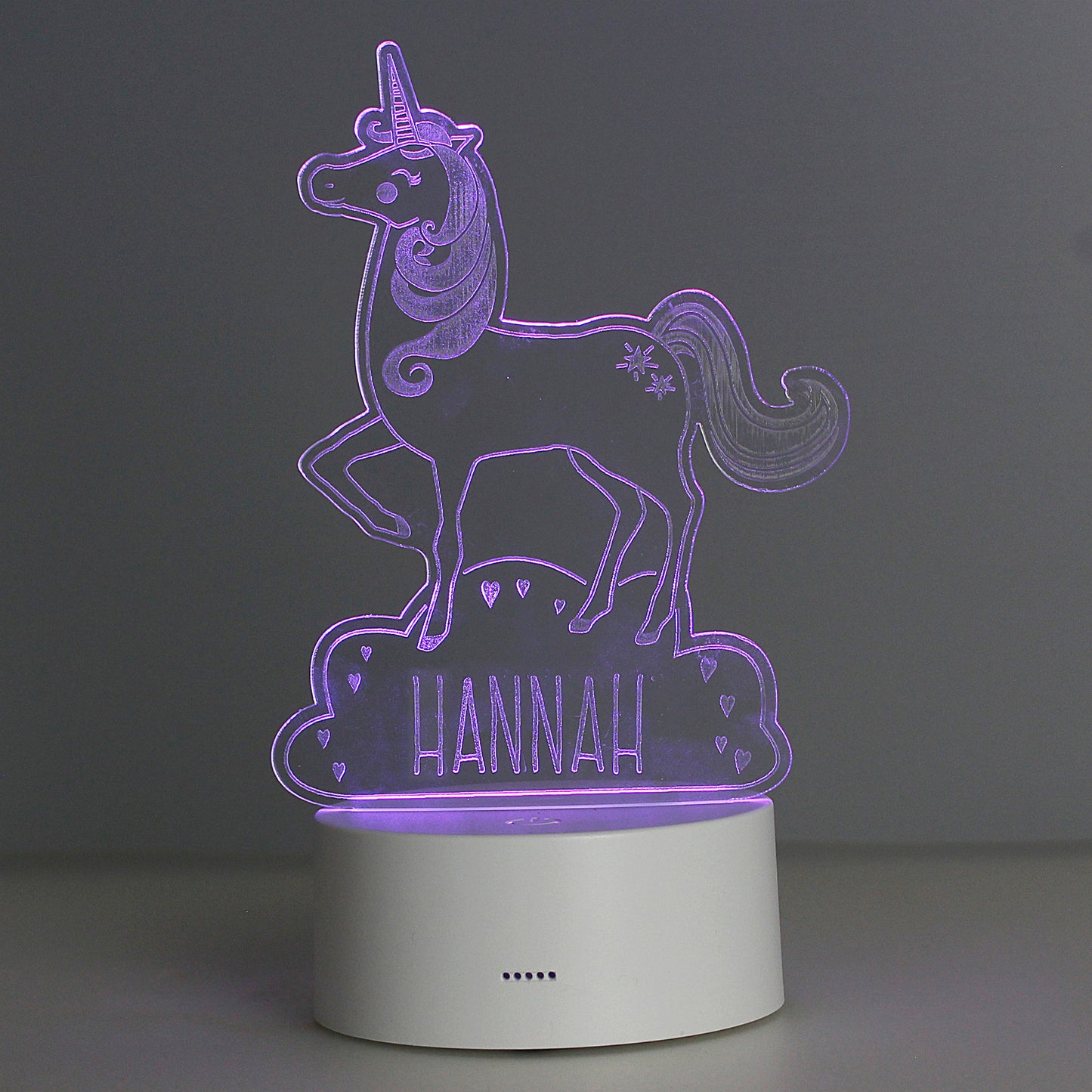 Personalised Unicorn colour changing LED night light