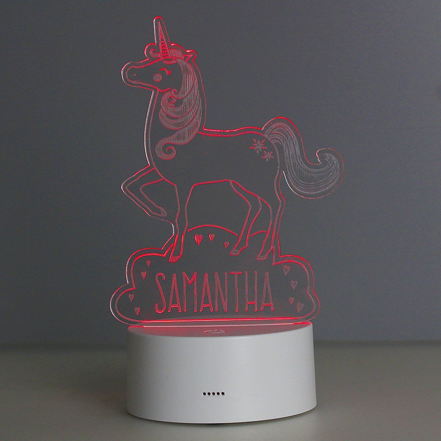 Personalised Unicorn colour changing LED night light