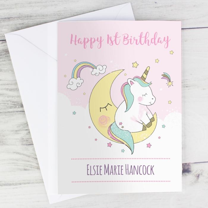 Personalised Baby Unicorn Card-Personalised Gift By Sweetlea Gifts
