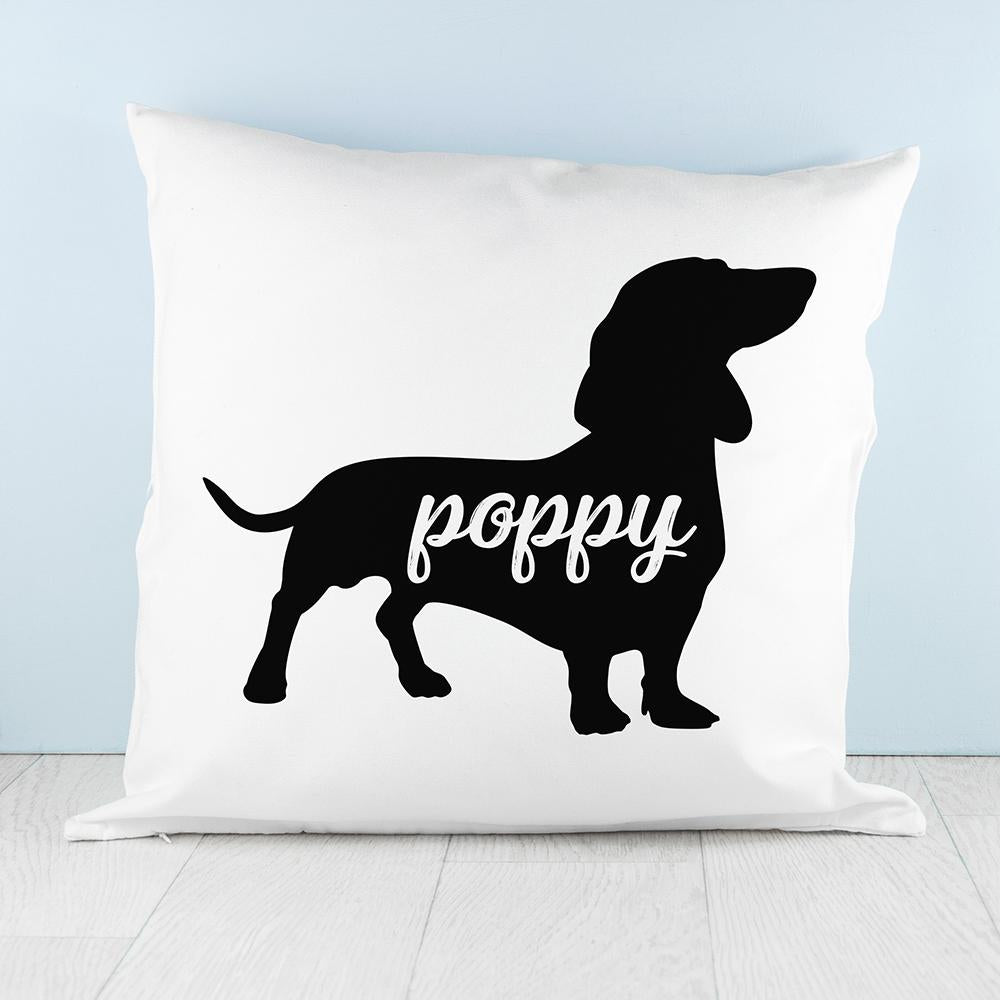 Personalised Dachshund Silhouette Cushion Cover-Personalised Gift By Sweetlea Gifts