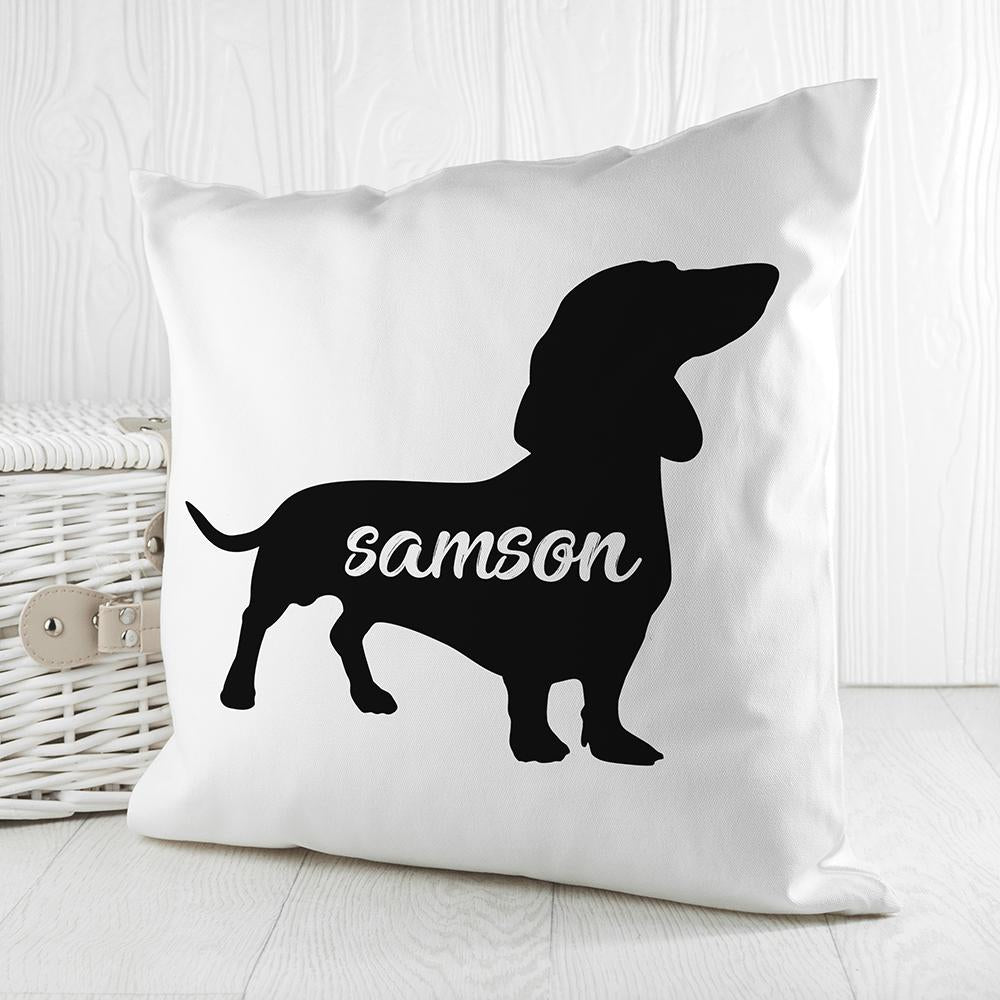 Personalised Dachshund Silhouette Cushion Cover-Personalised Gift By Sweetlea Gifts