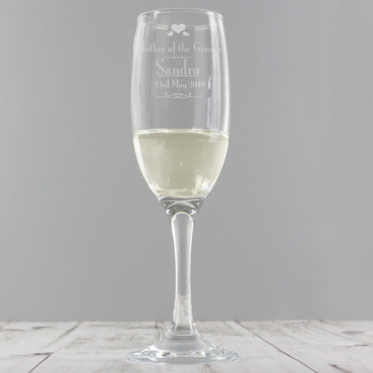 Personalised Decorative Wedding Mother of the Groom Glass Flute-Personalised Gift By Sweetlea Gifts