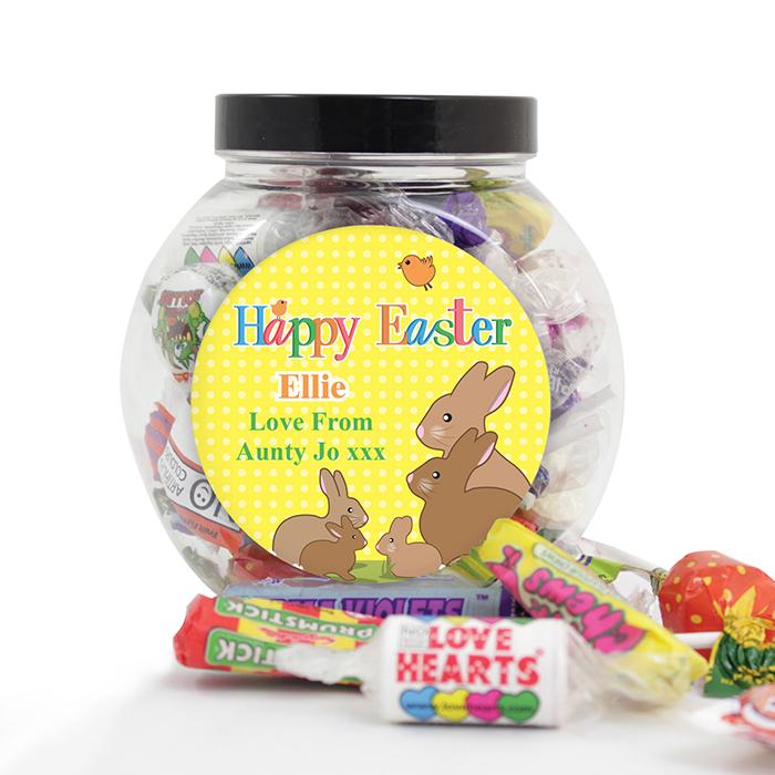 Personalised Easter Bunny Sweet Jar-Personalised Gift By Sweetlea Gifts