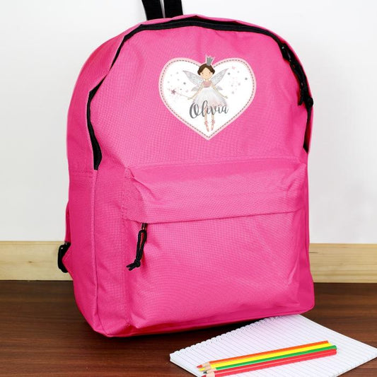 Personalised Fairy Princess Pink Backpack-Personalised Gift By Sweetlea Gifts