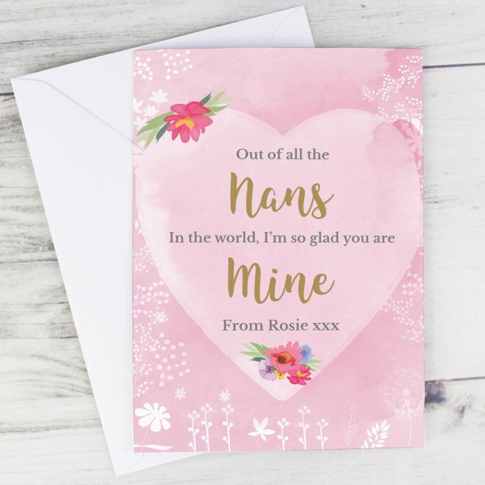 Personalised Floral Watercolour Card-Personalised Gift By Sweetlea Gifts