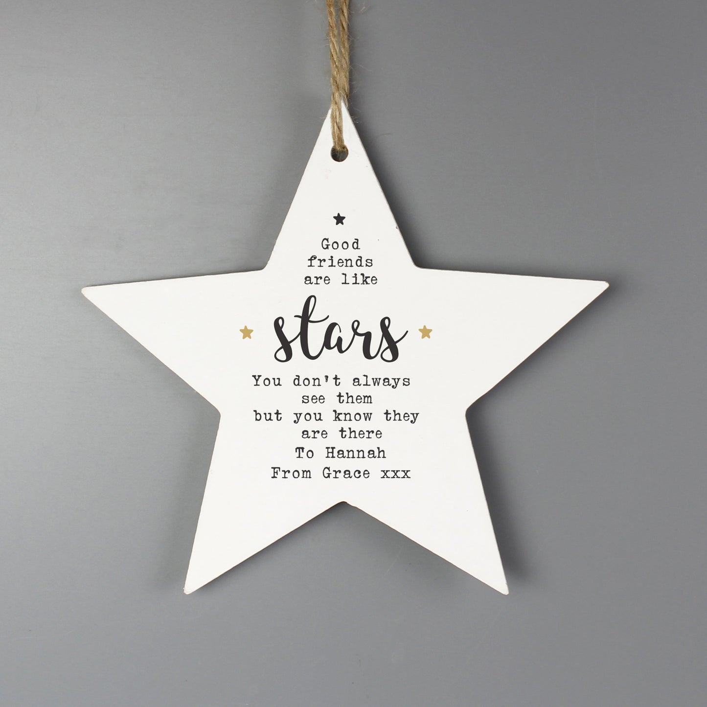Personalised Good Friends Wooden Star Decoration By Sweetlea Gifts