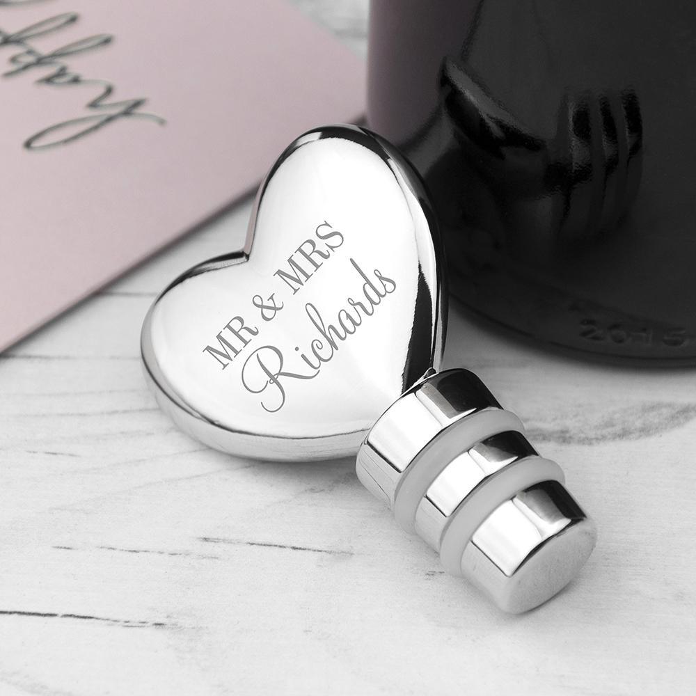 Personalised Heart shape Bottle Stopper-Personalised Gift By Sweetlea Gifts