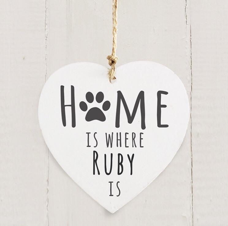 Personalised 'Home is Where' Pet Wooden Heart Decoration-Personalised Gift By Sweetlea Gifts