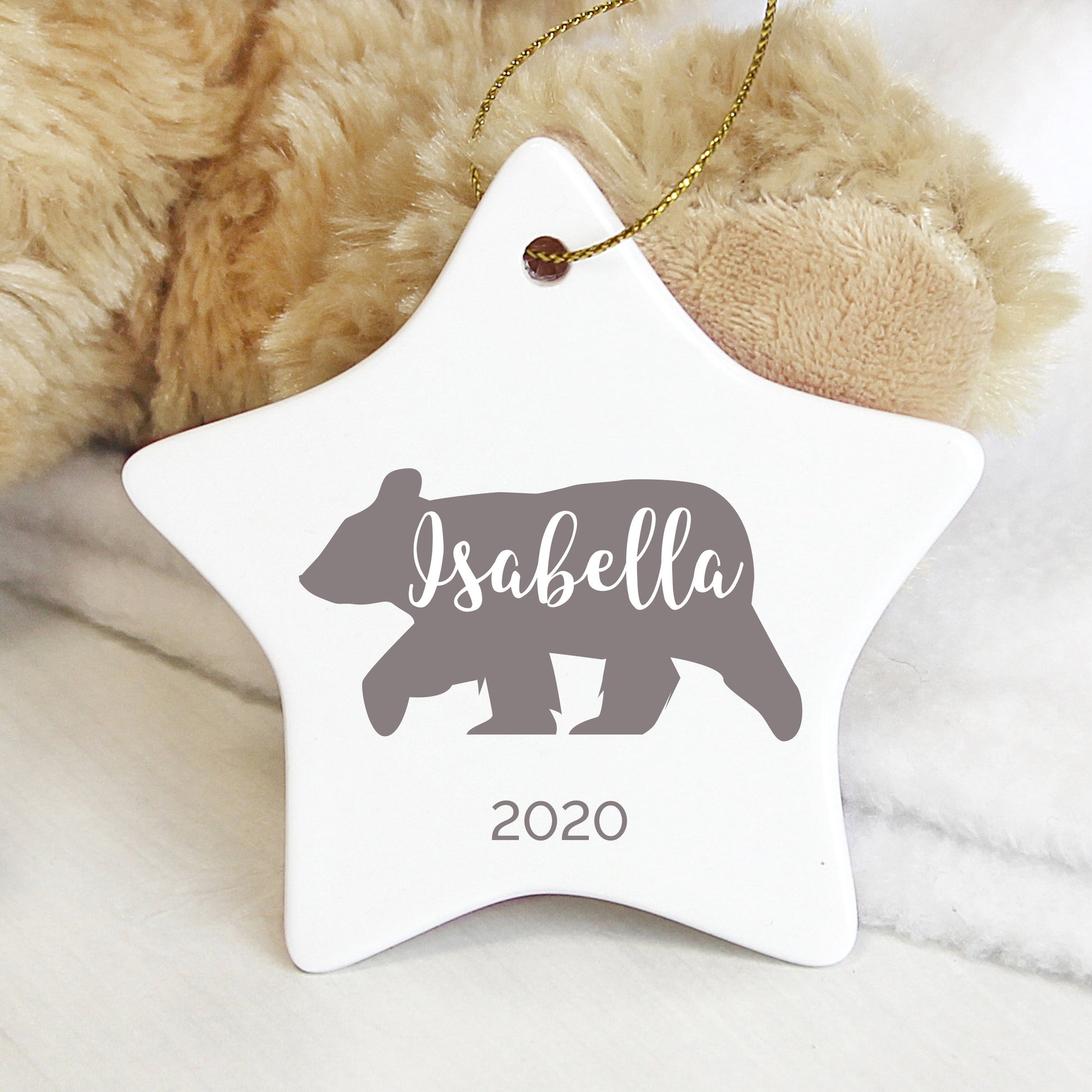 Personalised Polar Bear Ceramic Star Decoration By Sweetlea Gifts