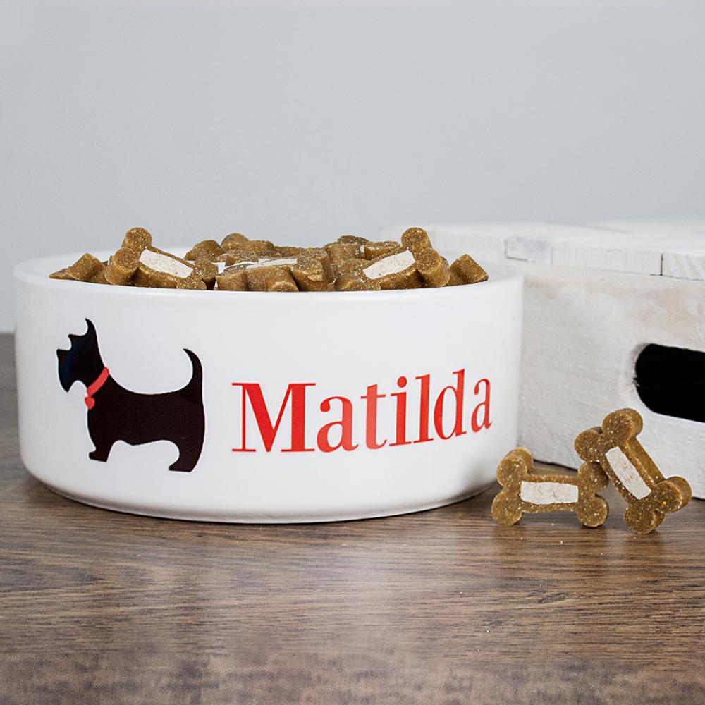 Personalised Scottie Dog Food Bowl-Personalised Gift By Sweetlea Gifts