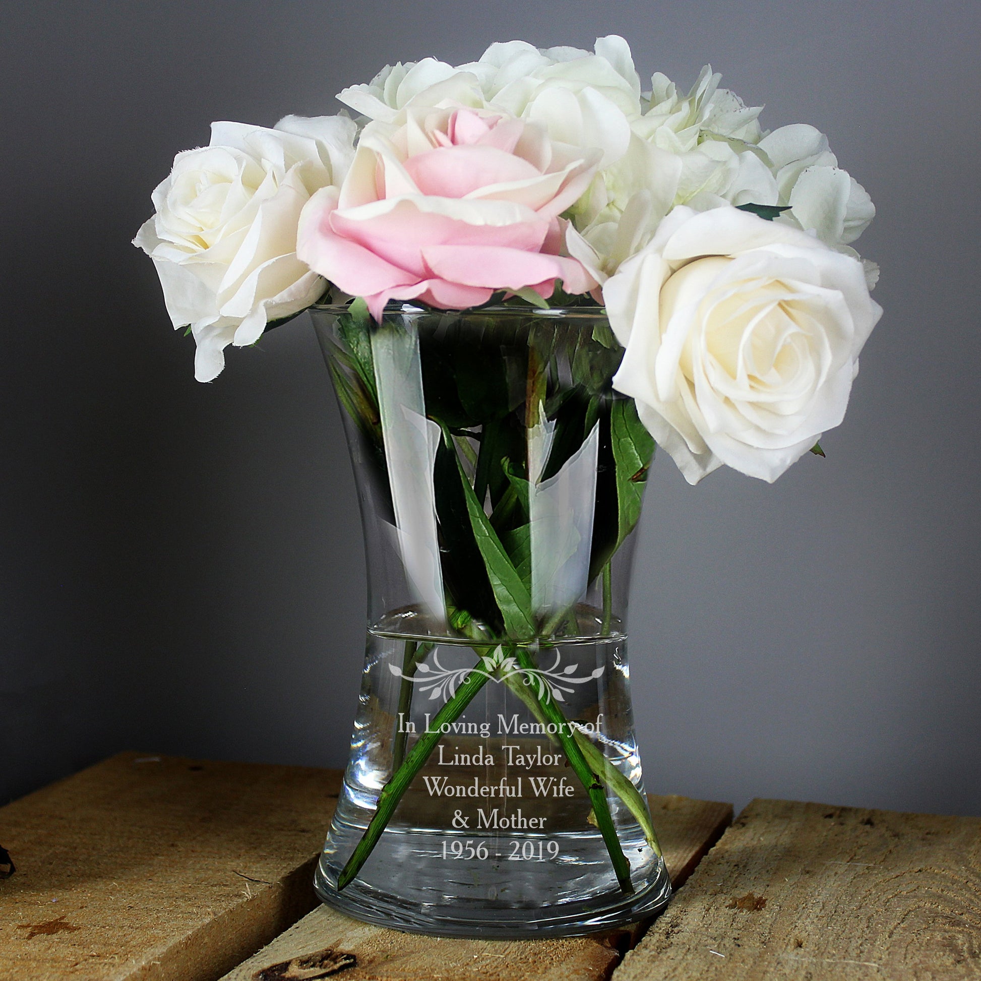 Personalised Sentiments Glass Vase-Personalised Gift By Sweetlea Gifts