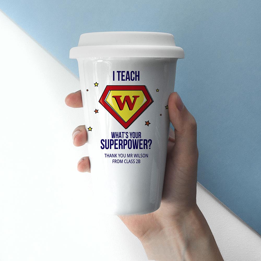 Personalised Super Teacher Travel Mug-Personalised Gift By Sweetlea Gifts