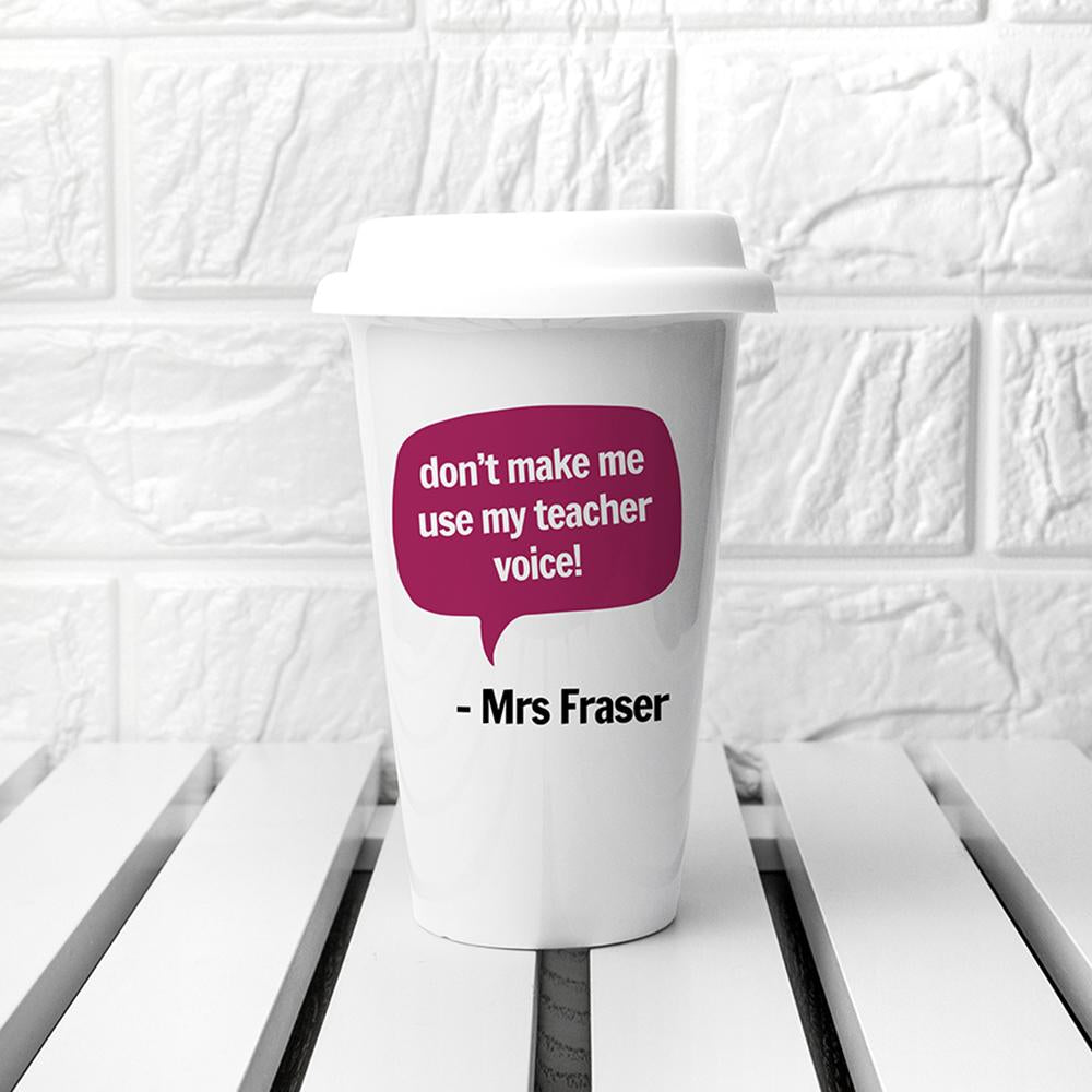 Personalised Teacher Says Travel Mug-Personalised Gift By Sweetlea Gifts