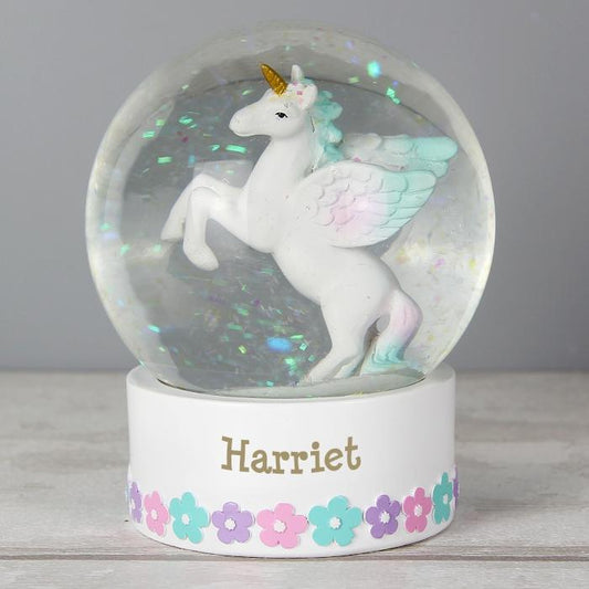 Personalised Unicorn Name Snow Globe-Personalised Gift By Sweetlea Gifts