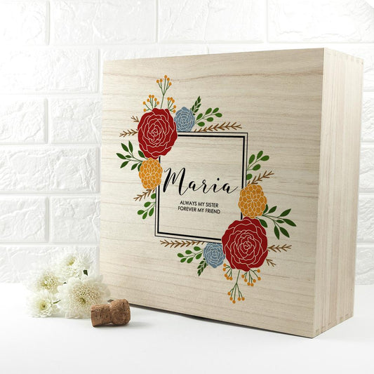 Personalised Vibrant Flower Frame Bridesmaid Box-Personalised Gift By Sweetlea Gifts