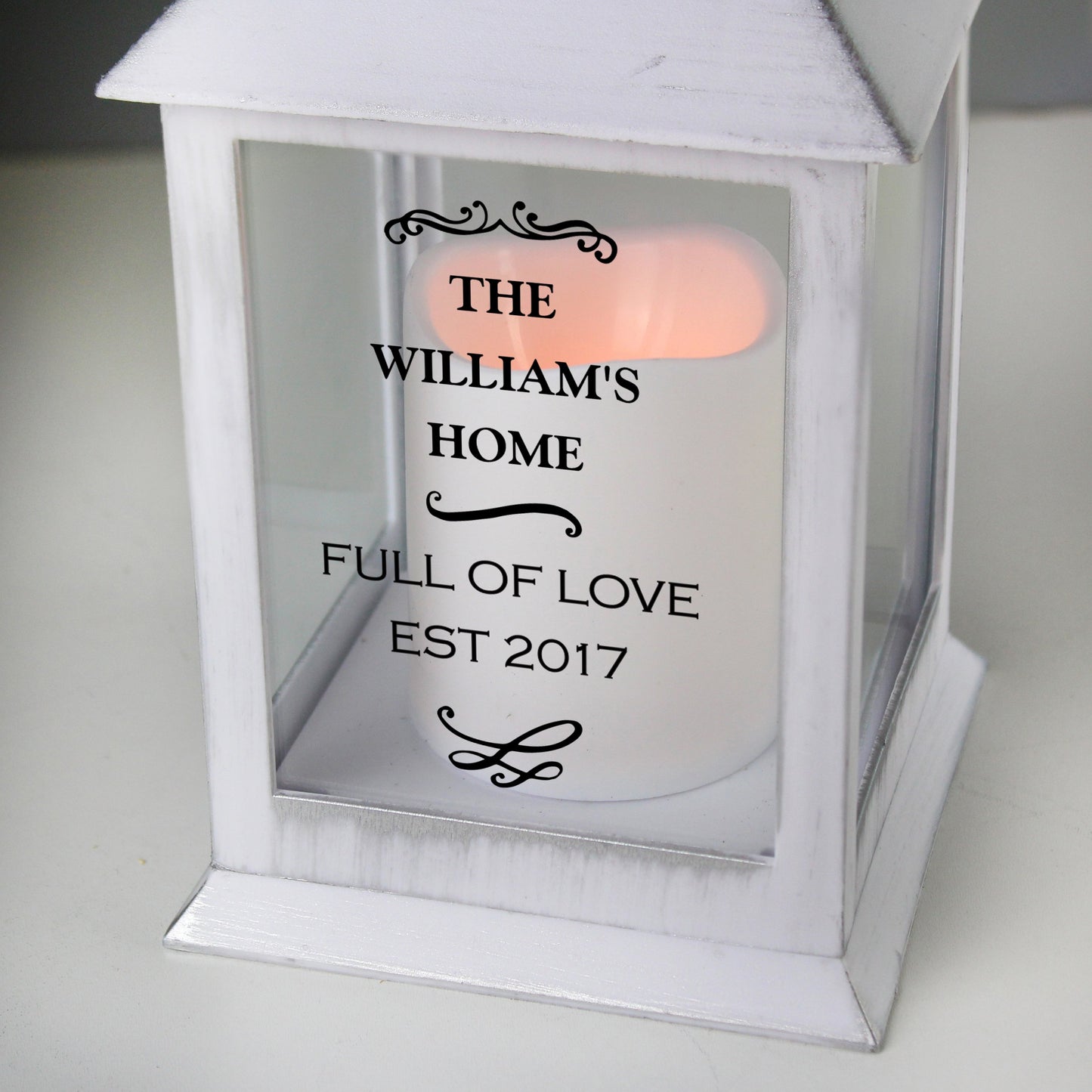 Personalised White Lantern-Personalised Gift By Sweetlea Gifts