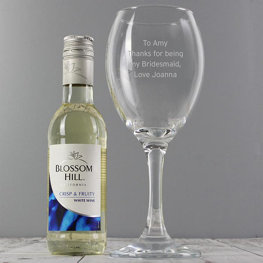 Personalised White Wine & Any Message Wine Glass Set-Personalised Gift By Sweetlea Gifts