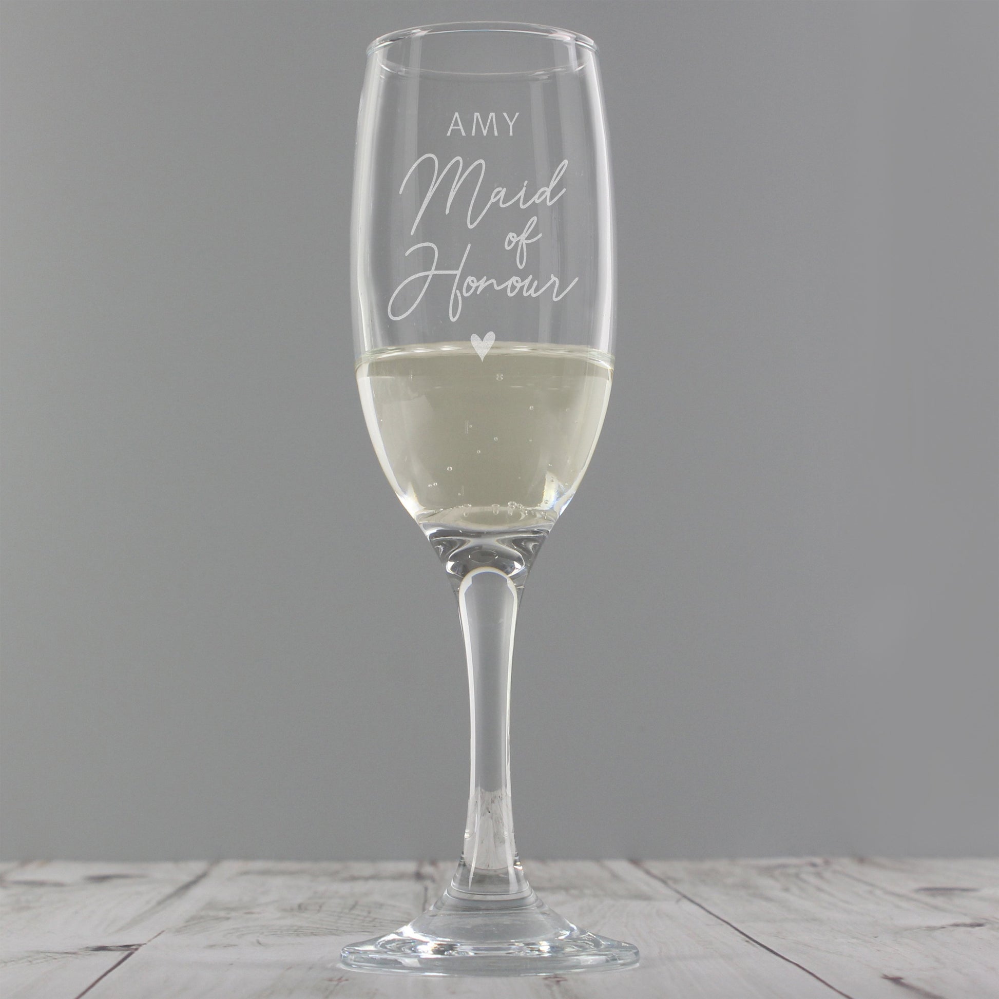 Personalised Engraved Maid of Honour Flute Glass By Sweetlea Gifts