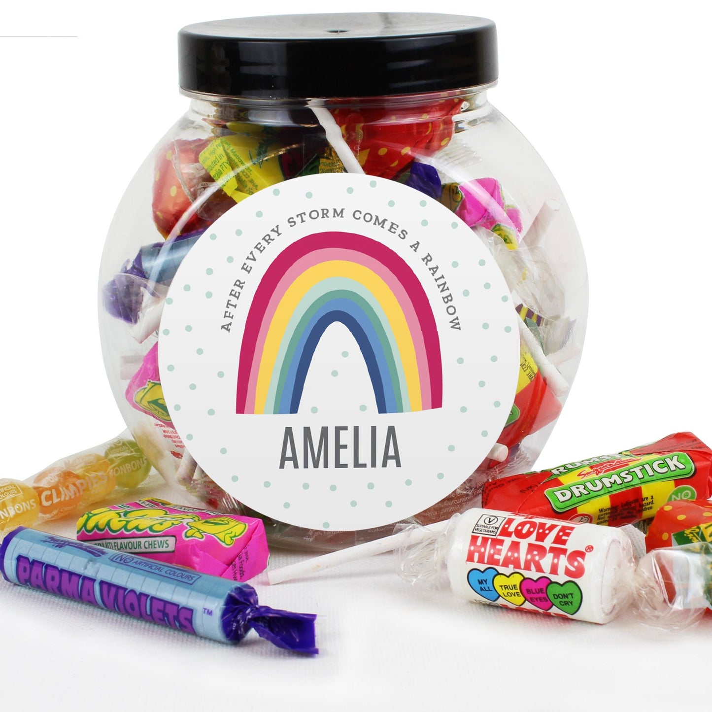 Rainbow personalised Sweet Jar-Personalised Gift By Sweetlea Gifts
