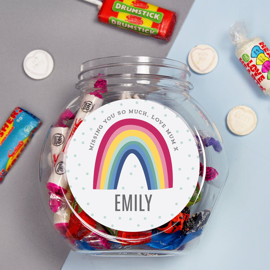 Rainbow personalised Sweet Jar-Personalised Gift By Sweetlea Gifts