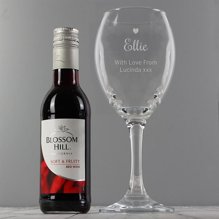Red Wine name & Heart Wine Glass Set-Personalised Gift By Sweetlea Gifts