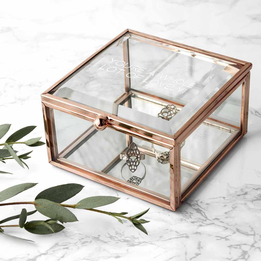 Rose Gold Glass Trinket Box-Personalised Gift By Sweetlea Gifts