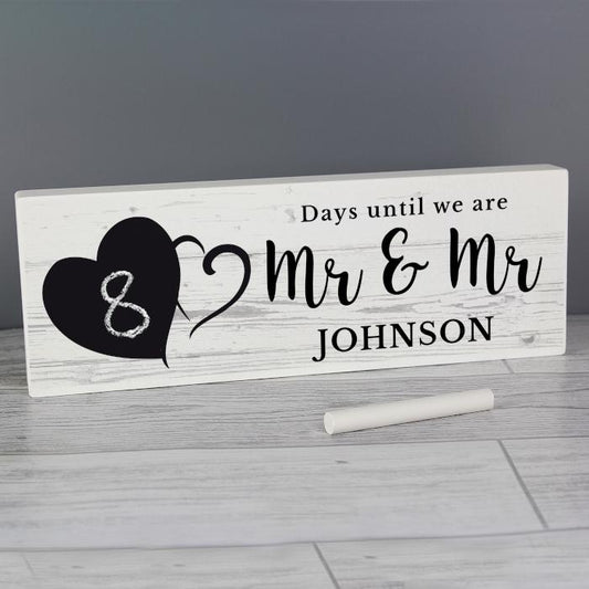 Rustic Chalk Countdown Sign-Personalised Gift By Sweetlea Gifts
