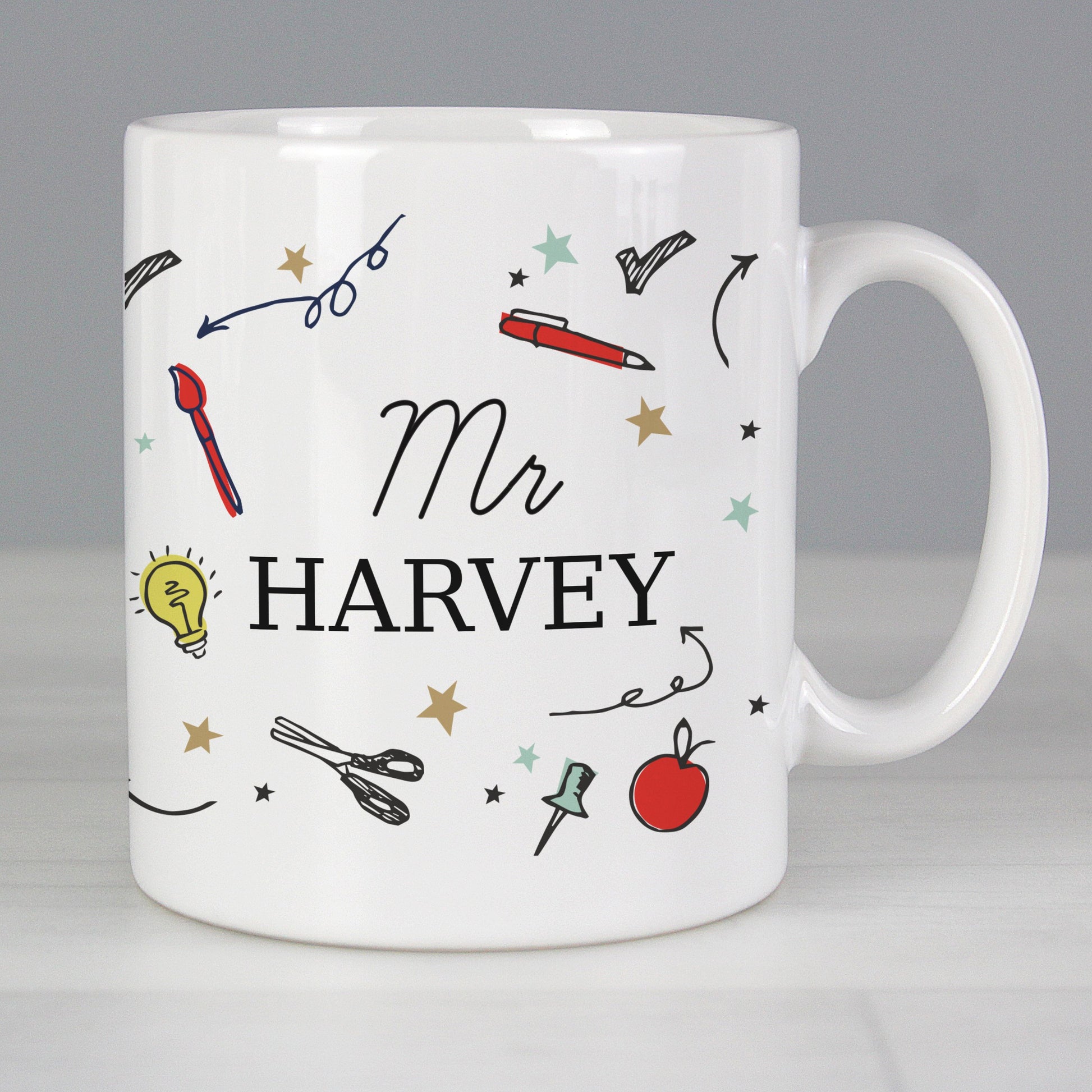 colourful personalised school teachers mug By Sweetlea Gifts