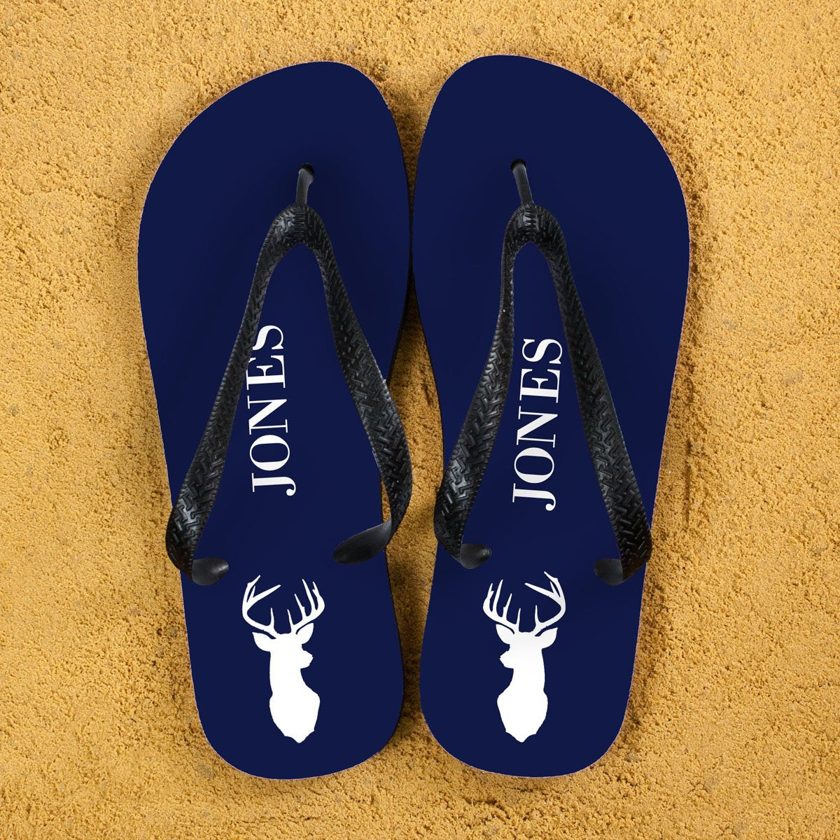 Stag Design Personalised Flip Flops - Various Colours-Personalised Gift By Sweetlea Gifts