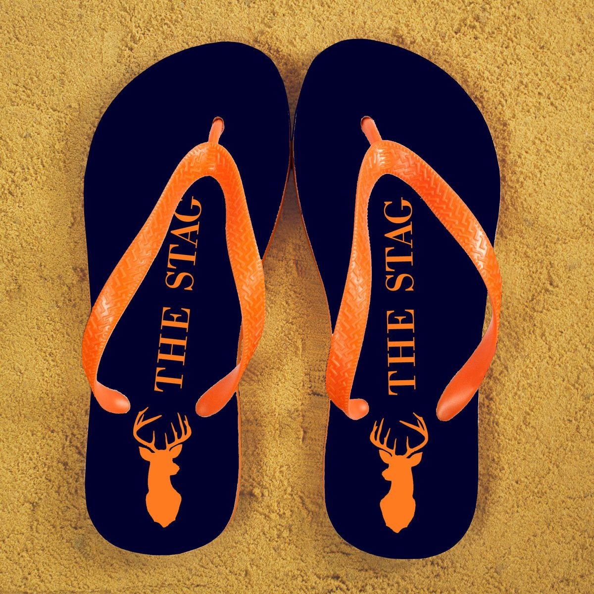 Stag Design Personalised Flip Flops - Various Colours-Personalised Gift By Sweetlea Gifts