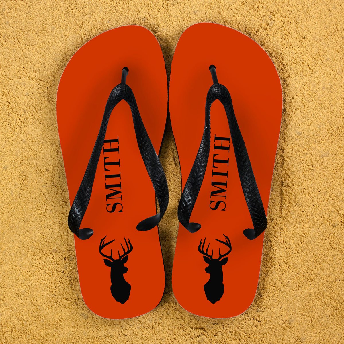 Stag Design Personalised Flip Flops - Various Colours-Personalised Gift By Sweetlea Gifts