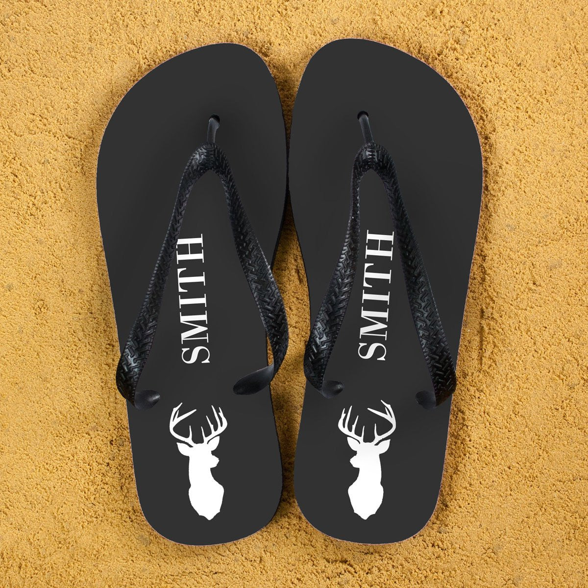 Stag Design Personalised Flip Flops - Various Colours-Personalised Gift By Sweetlea Gifts