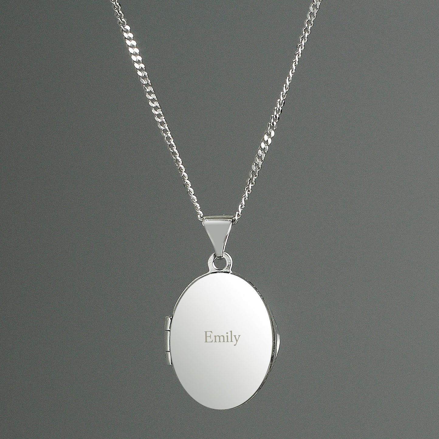 Sterling Silver Personalised Oval Locket Necklace-Personalised Gift By Sweetlea Gifts