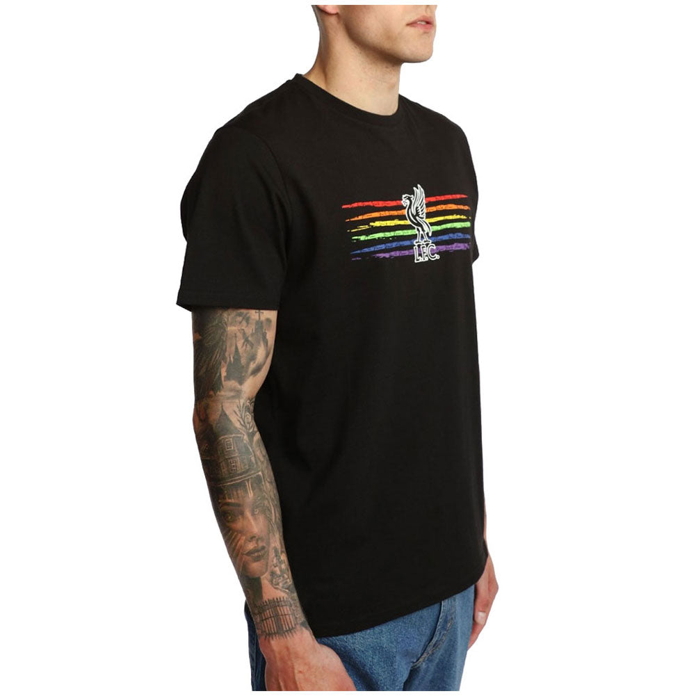 Liverpool FC Liverbird Pride T Shirt Mens Black Small