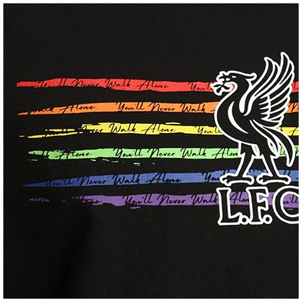 Liverpool FC Liverbird Pride T Shirt Mens Black Large