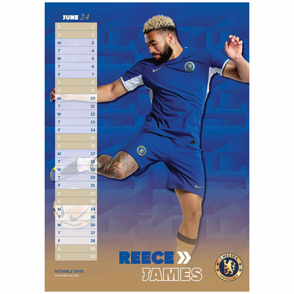 Chelsea FC A3 Calendar 2024