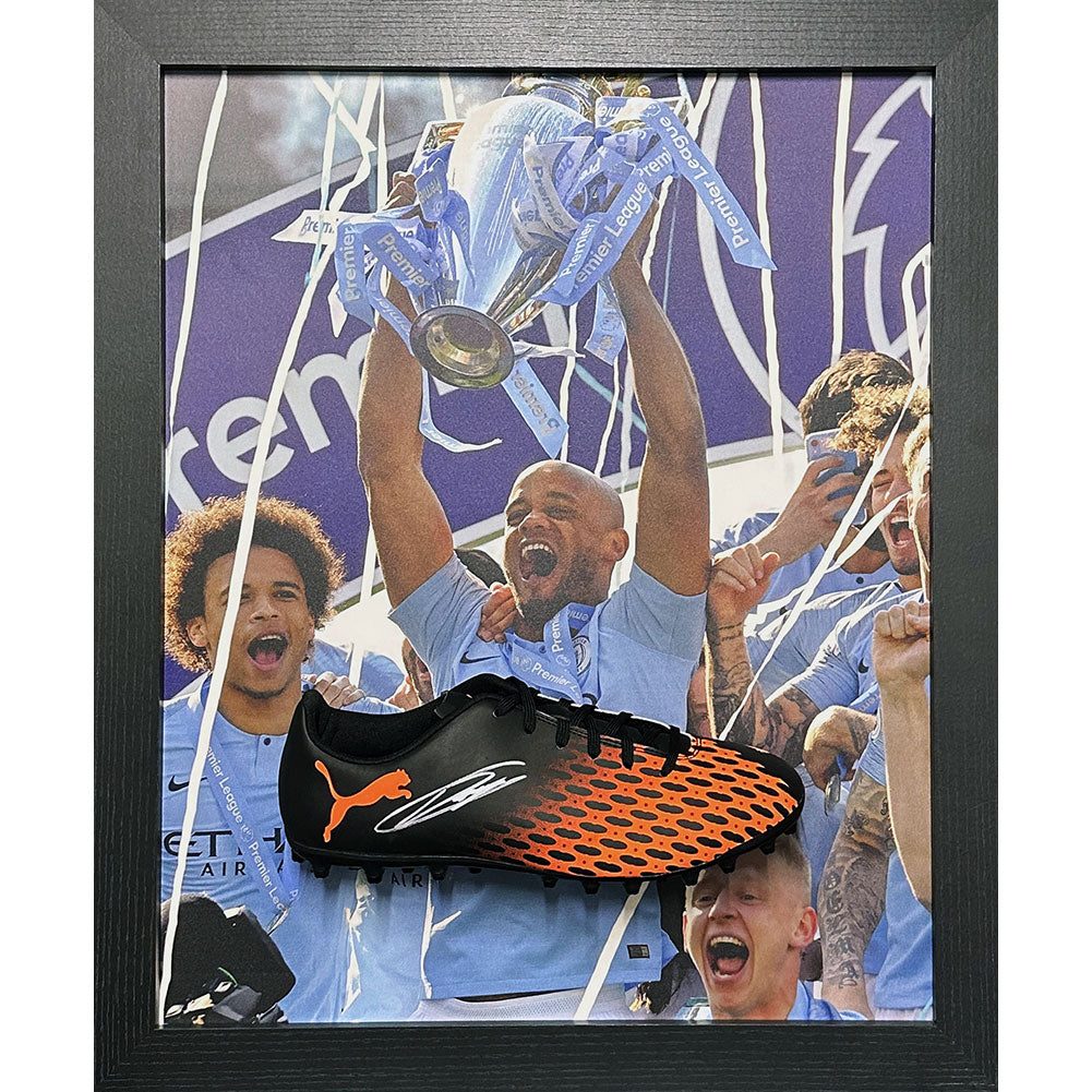 Manchester City FC Kompany Signed Boot (Framed)