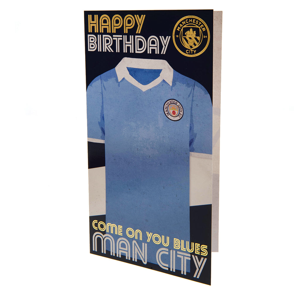 Manchester City FC Birthday Card Retro